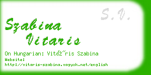 szabina vitaris business card